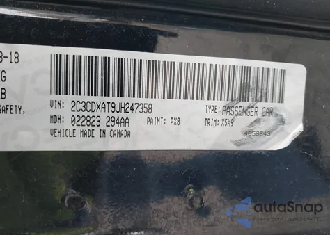 2018 Dodge Charger Police Rwd z USA, uszkodzony, nr VIN 2C3CDXAT9JH247358